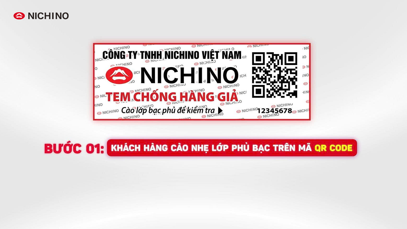 Bước 1: Cào nhẹ lớp phủ bạc trên tem QR code.