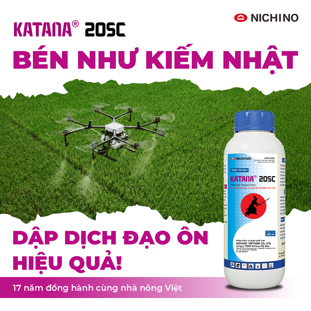 thuốc Katana 20sc trị đạo ôn